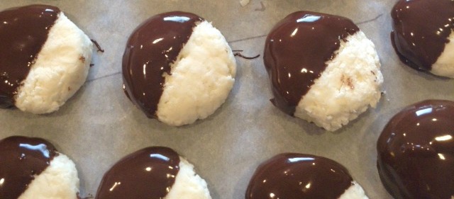Easy recipe: chocolate dipped coconut patties