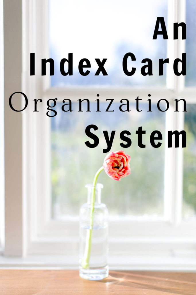 Index Card Organization System